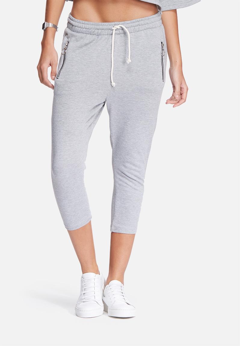 Download Cropped zip pocket joggers - grey melange dailyfriday ...