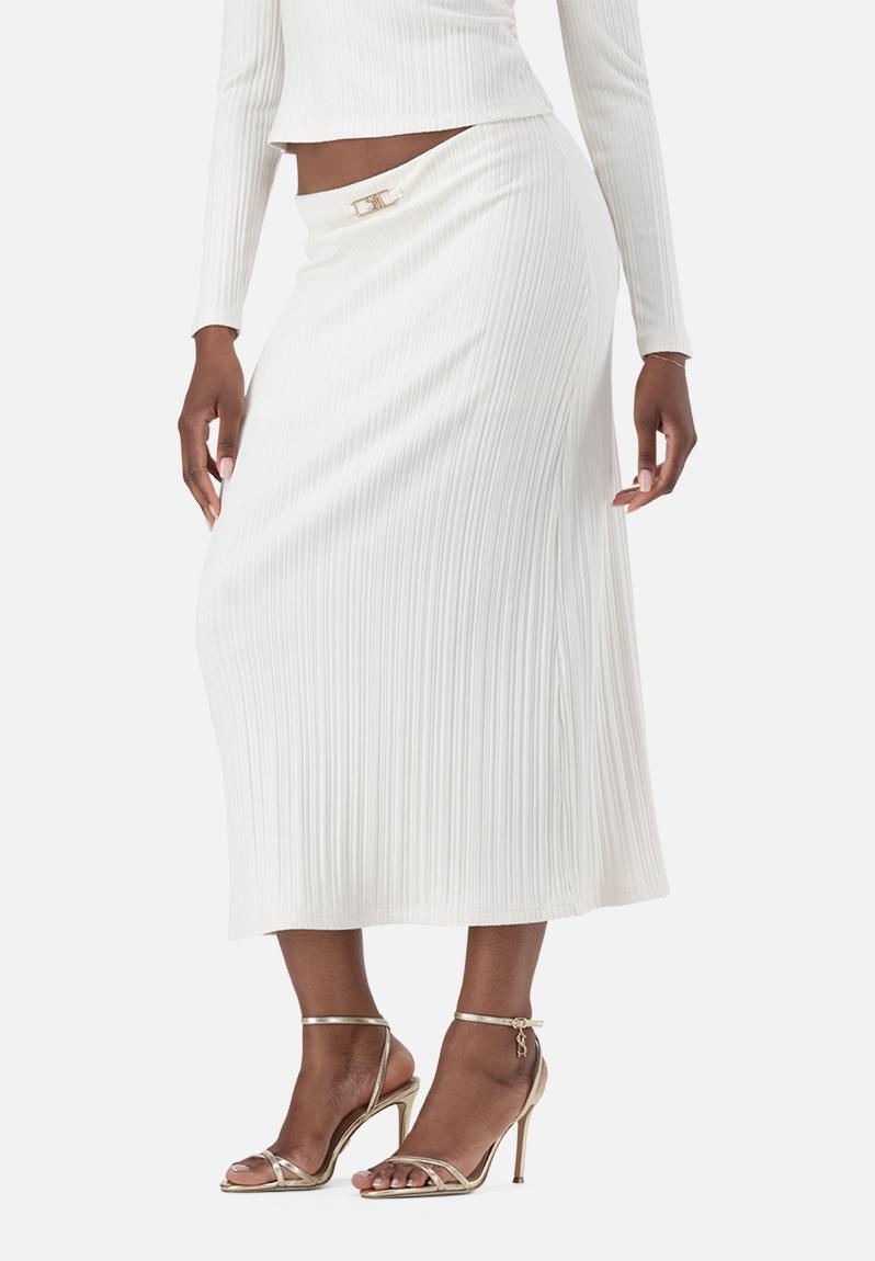 Ladies diane midi modal skirt - cream