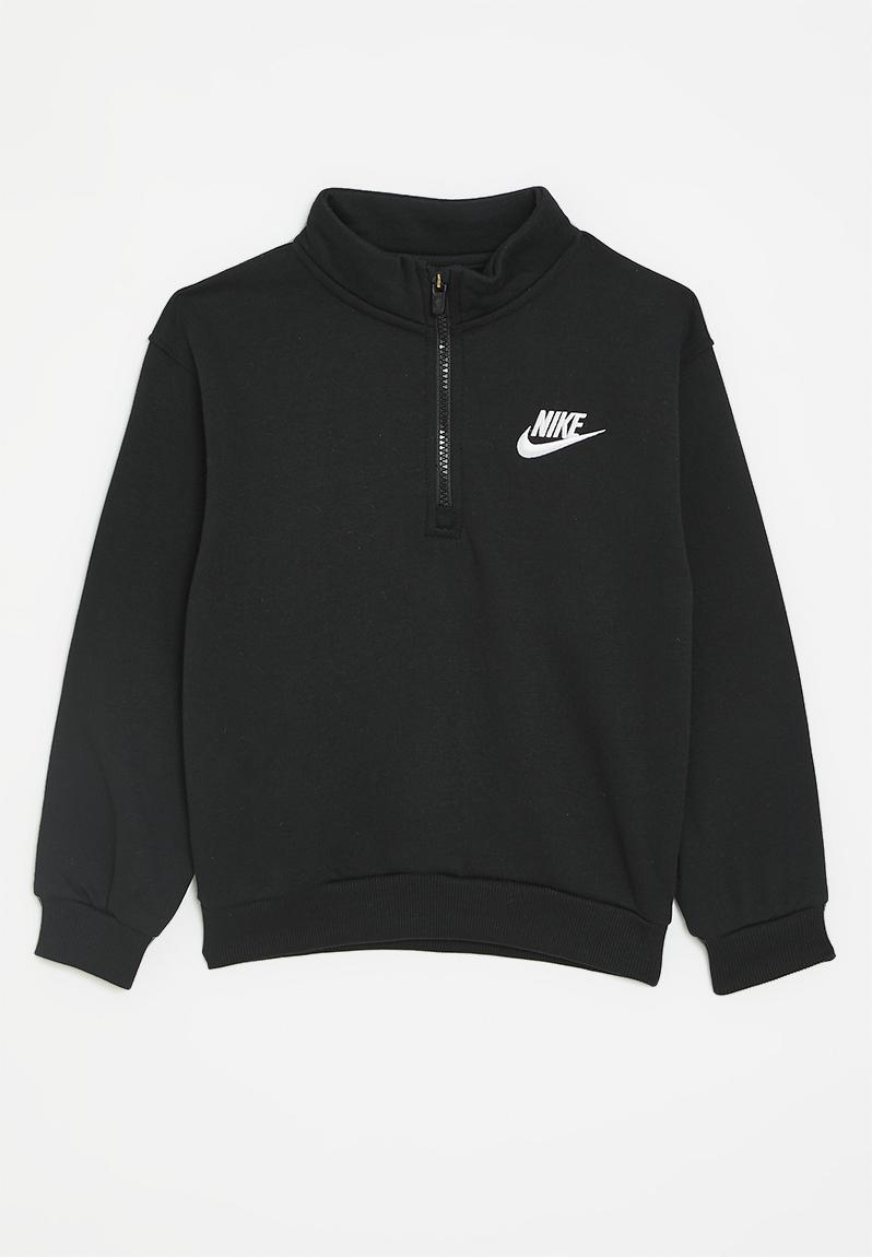 nike half zip hoodie black