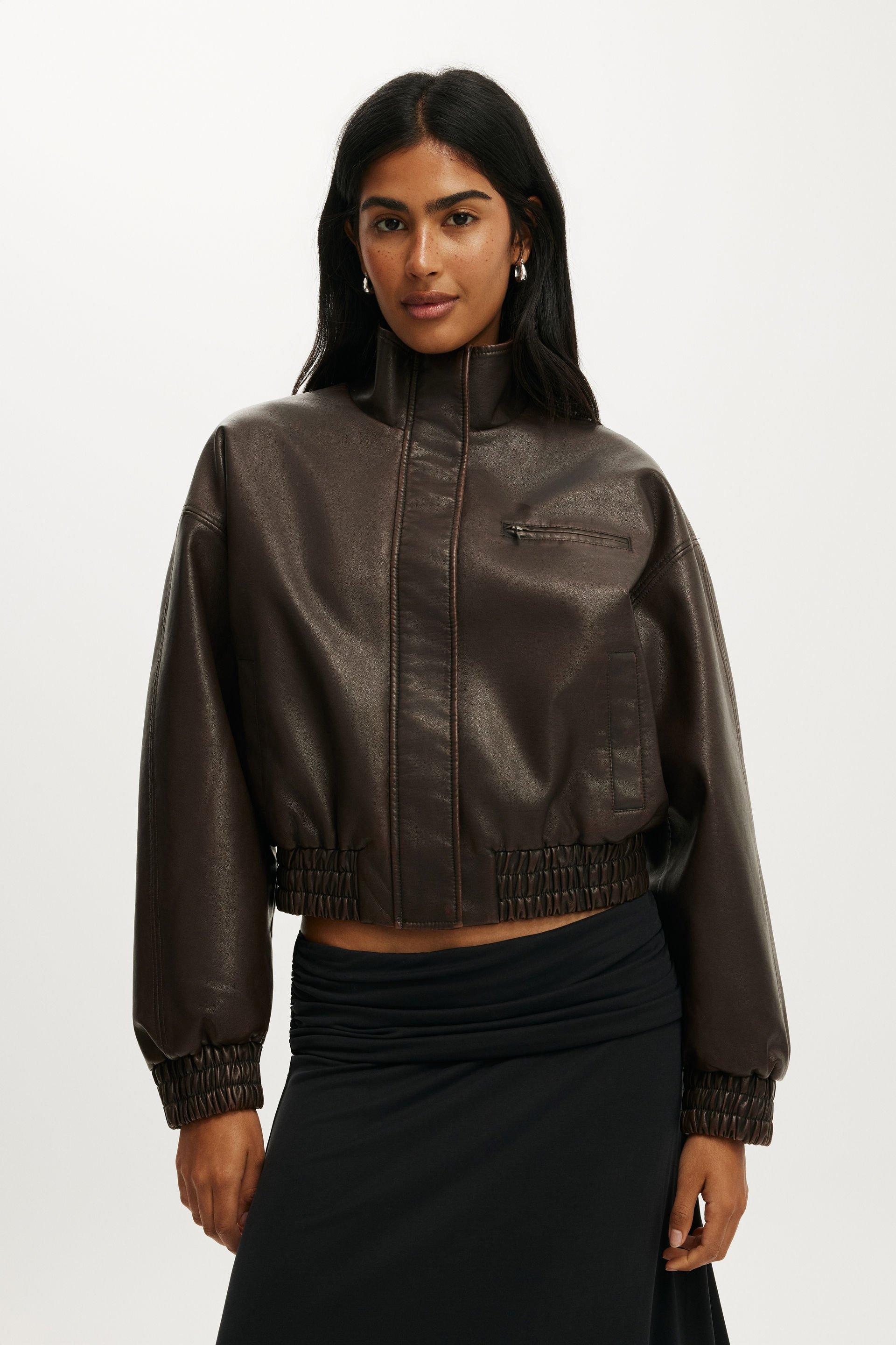Easton funnel neck jacket - cherry choc