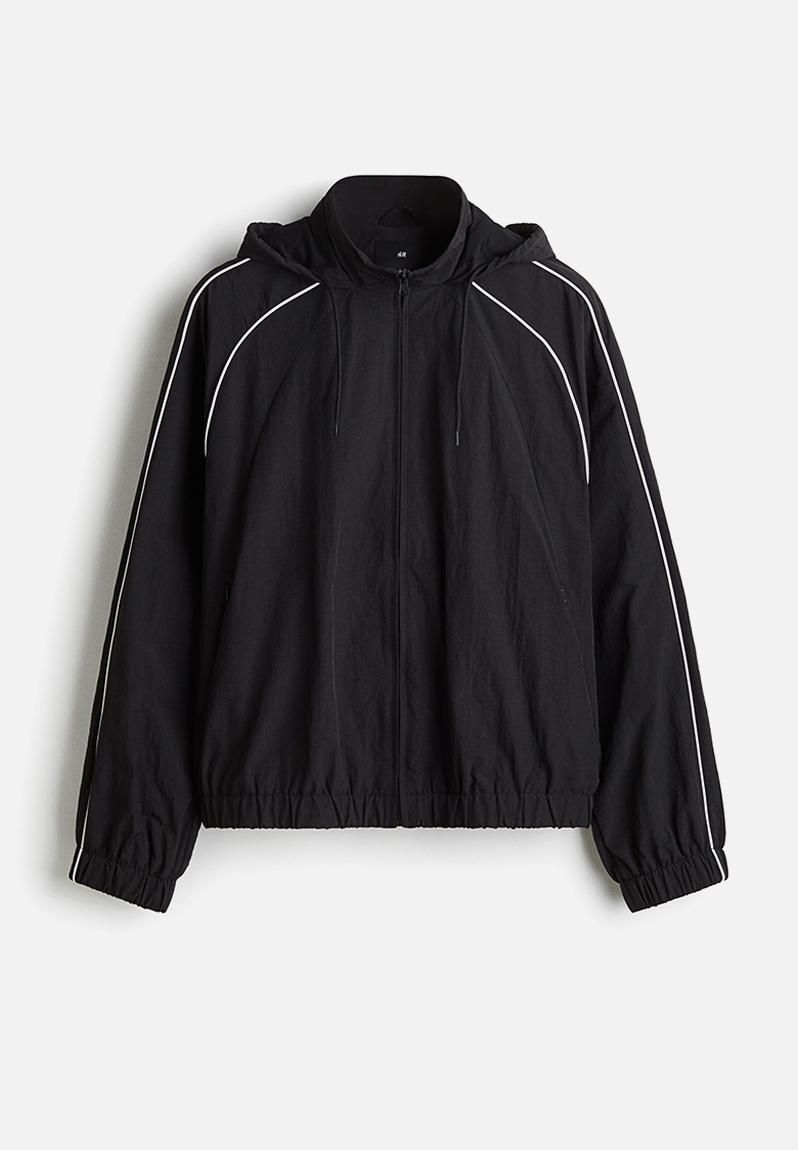 Hooded track jacket - black/white - 1311955001