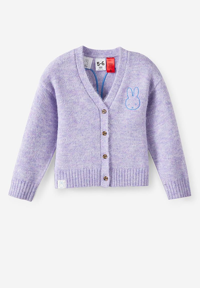完売品❤︎Herlipto❤︎Lilas Ribbon Knit Cardigan Sleep Knit Cardigan License - Lcn Mif Vintage Lilac/ Miffy Head