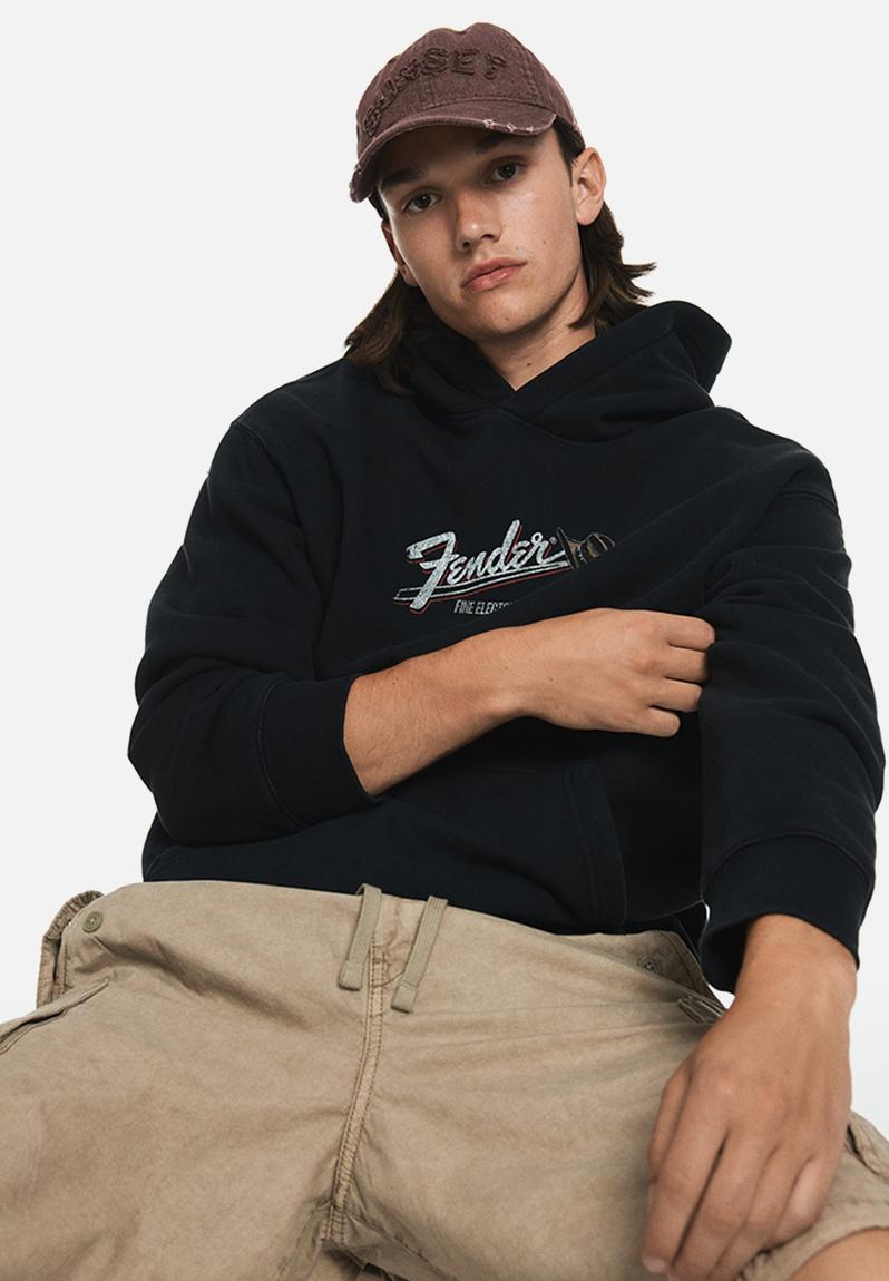 Loose fit hoodie - black/fender - 1065654068