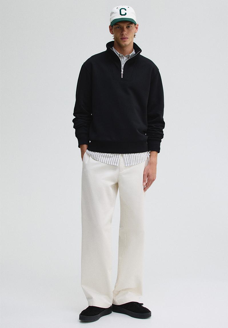 トップス joontomo Regular fit zip-top sweatshirt - black - 1241739014