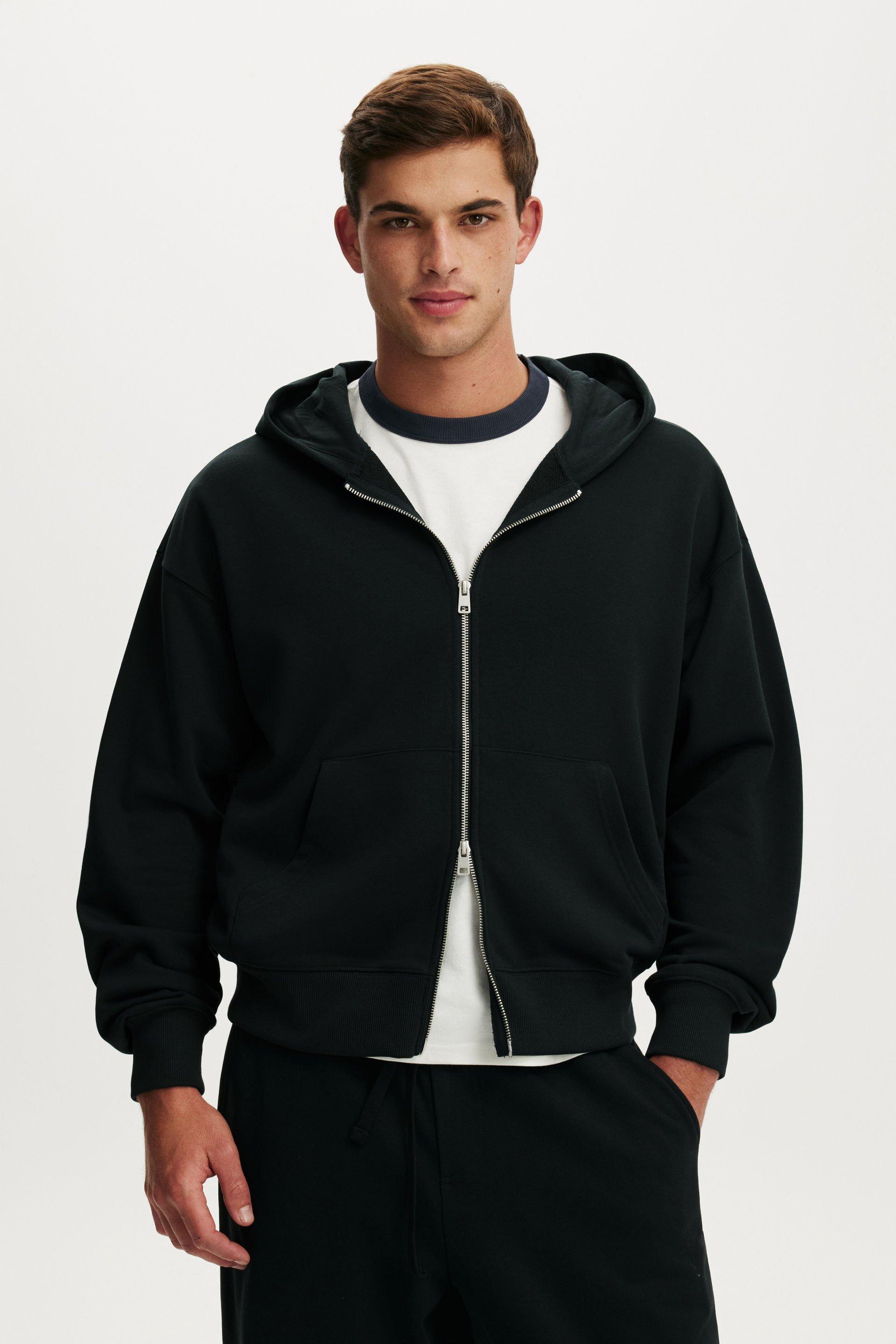 Zip Up Hoodie - Washed Black