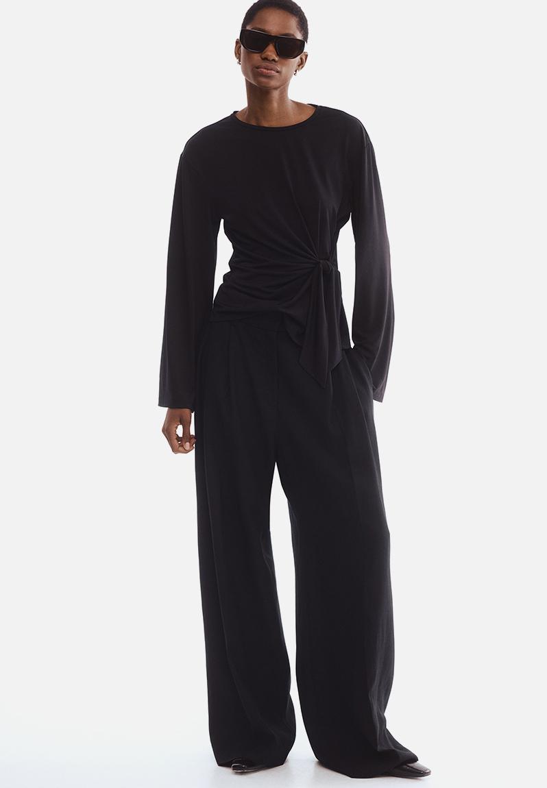 Tie-detail top - black - 1310088002