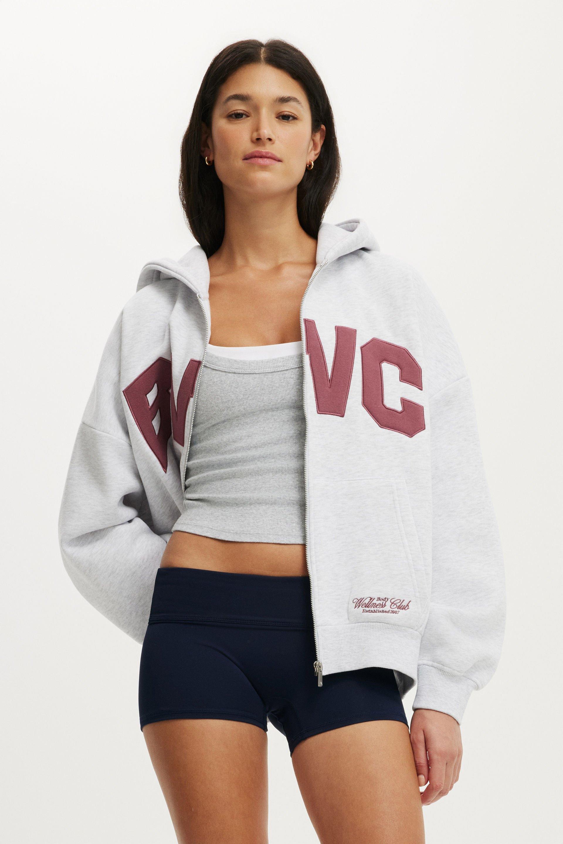 Plush Oversized Zip Through Hoodie - Cloudy Grey Marle/Bwc