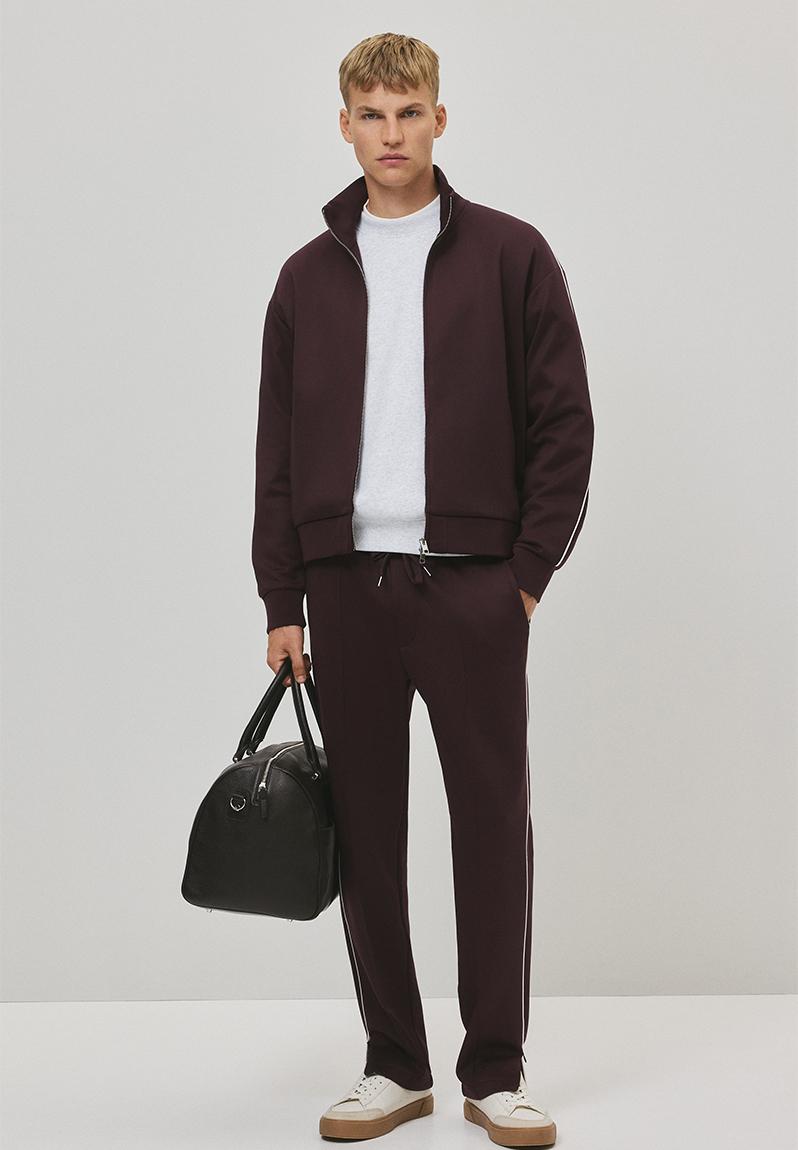 Loose fit track jacket - dark plum purple - 1299755001