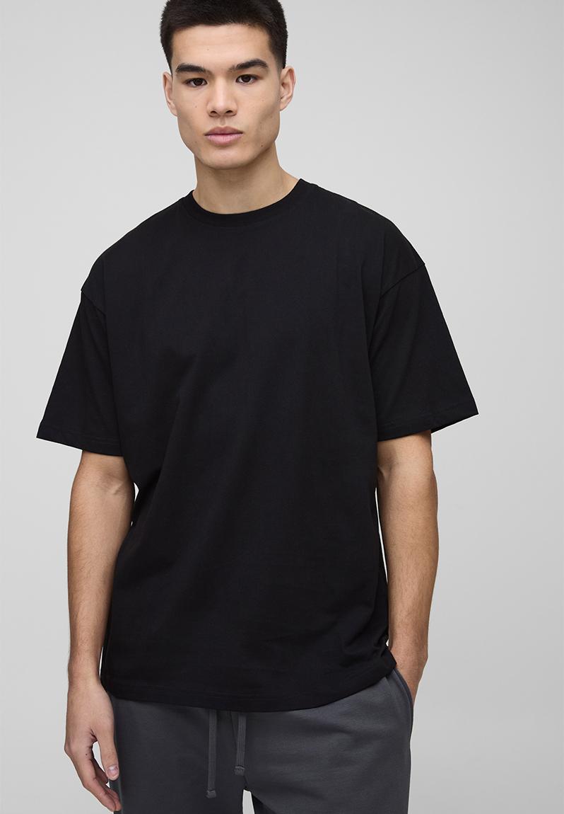 Basic Oversized Crew Neck T-shirt - Black