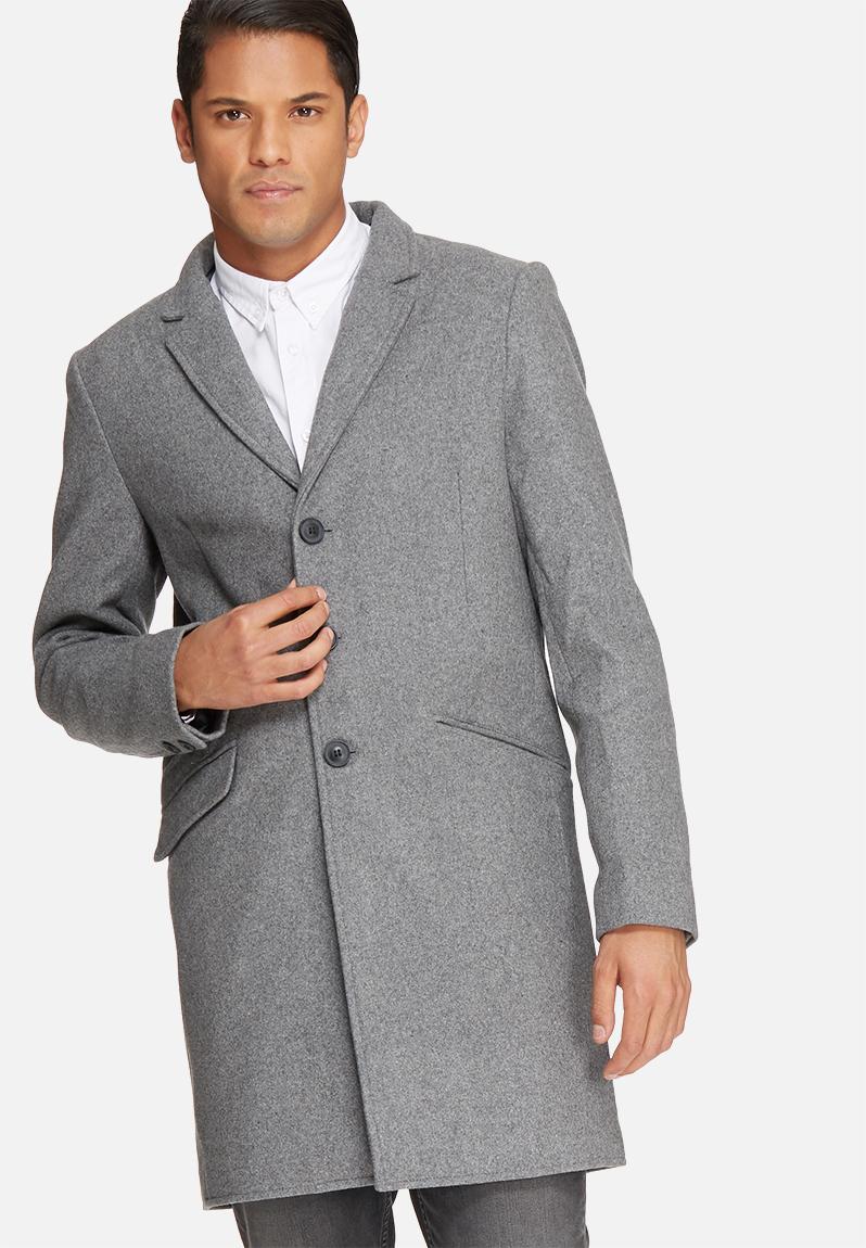 Ons Julian trench coat - medium grey melange Only & Sons Coats ...