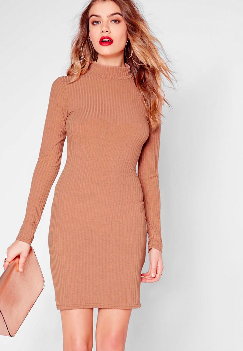 high neck bodycon dress