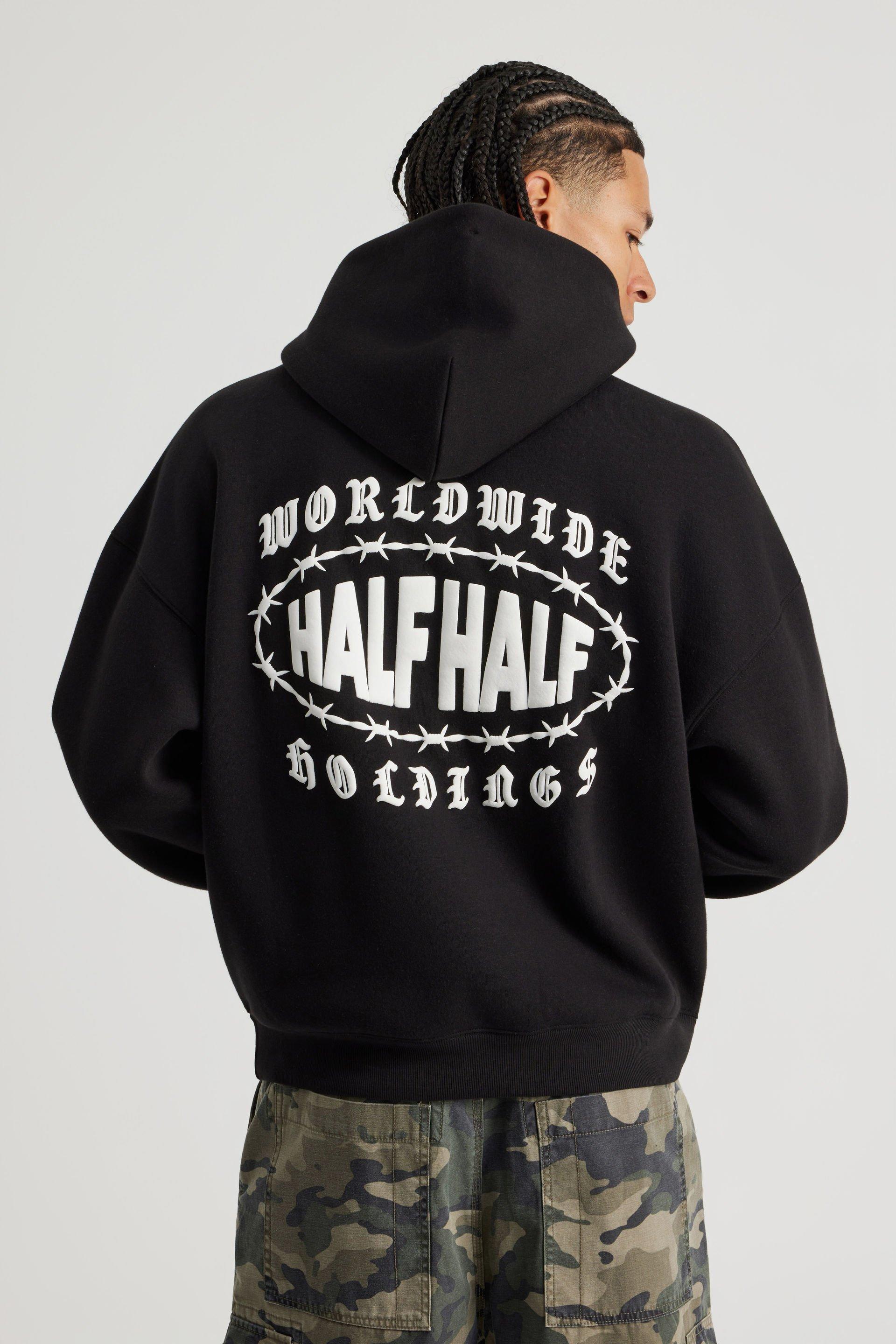 Half Half Hoodie - Hh Black/Turbulent