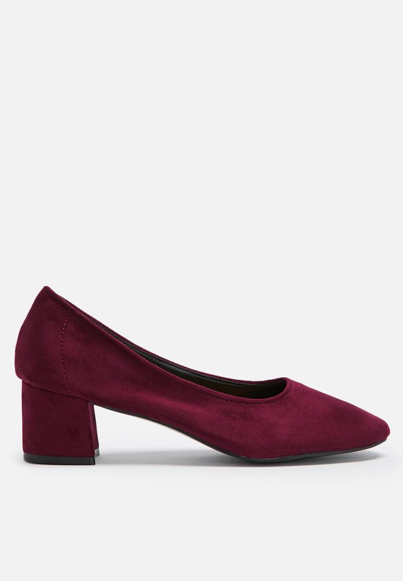 Block heel pump burgundy Daisy Street Heels