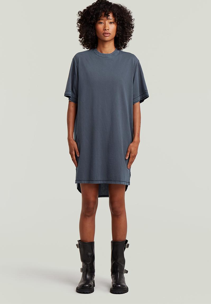 ワンピース Argue SOLID DRY COTTON JERSEY DRESS Woven mix washed jersey dress wmn - Salute gd