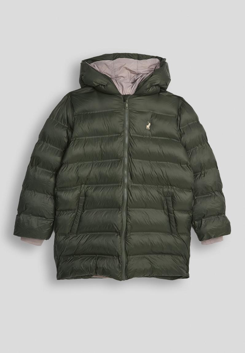 Ziyanda longer length puffer jacket - olive
