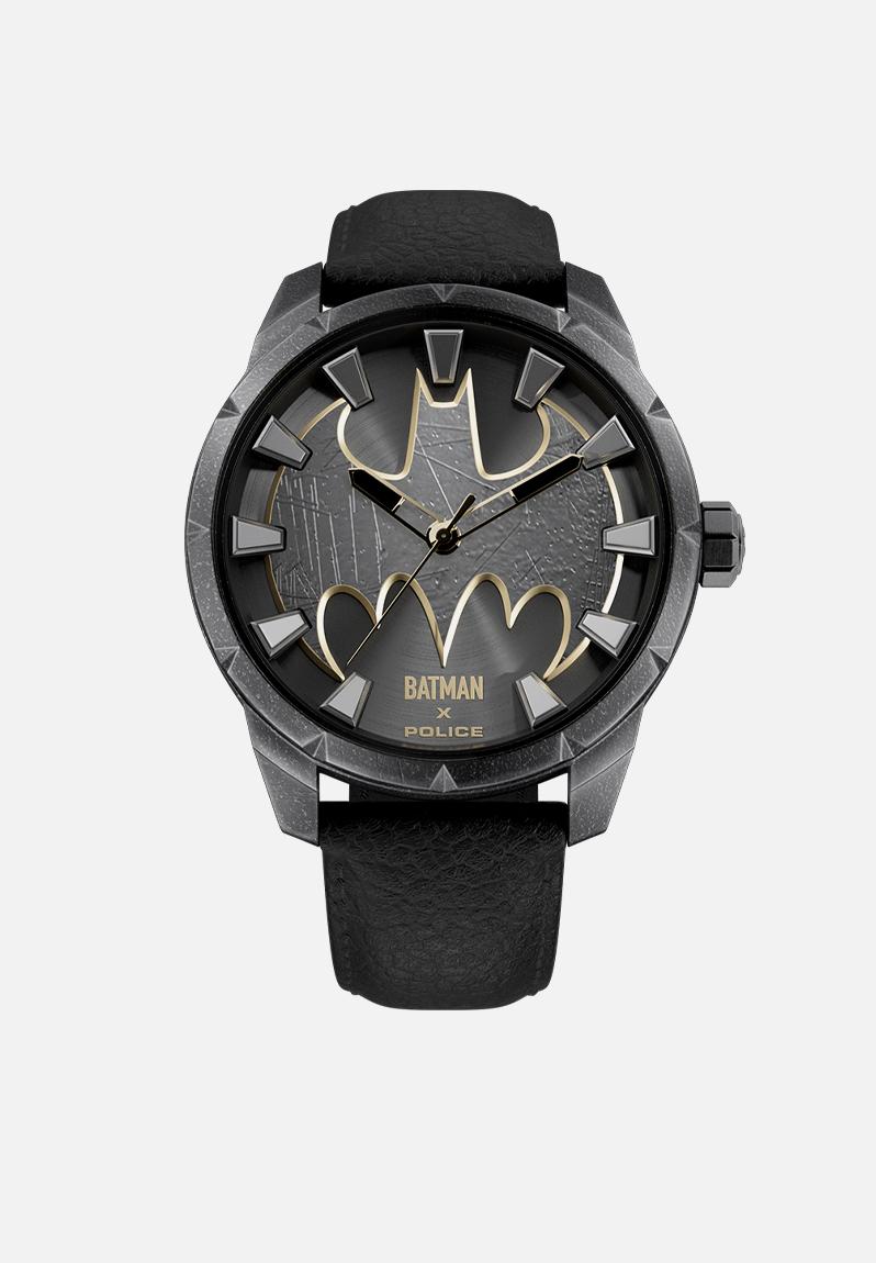 Bat Ip Gun Case Gun Dial Blk Leather Strap +Box - Gunmetal