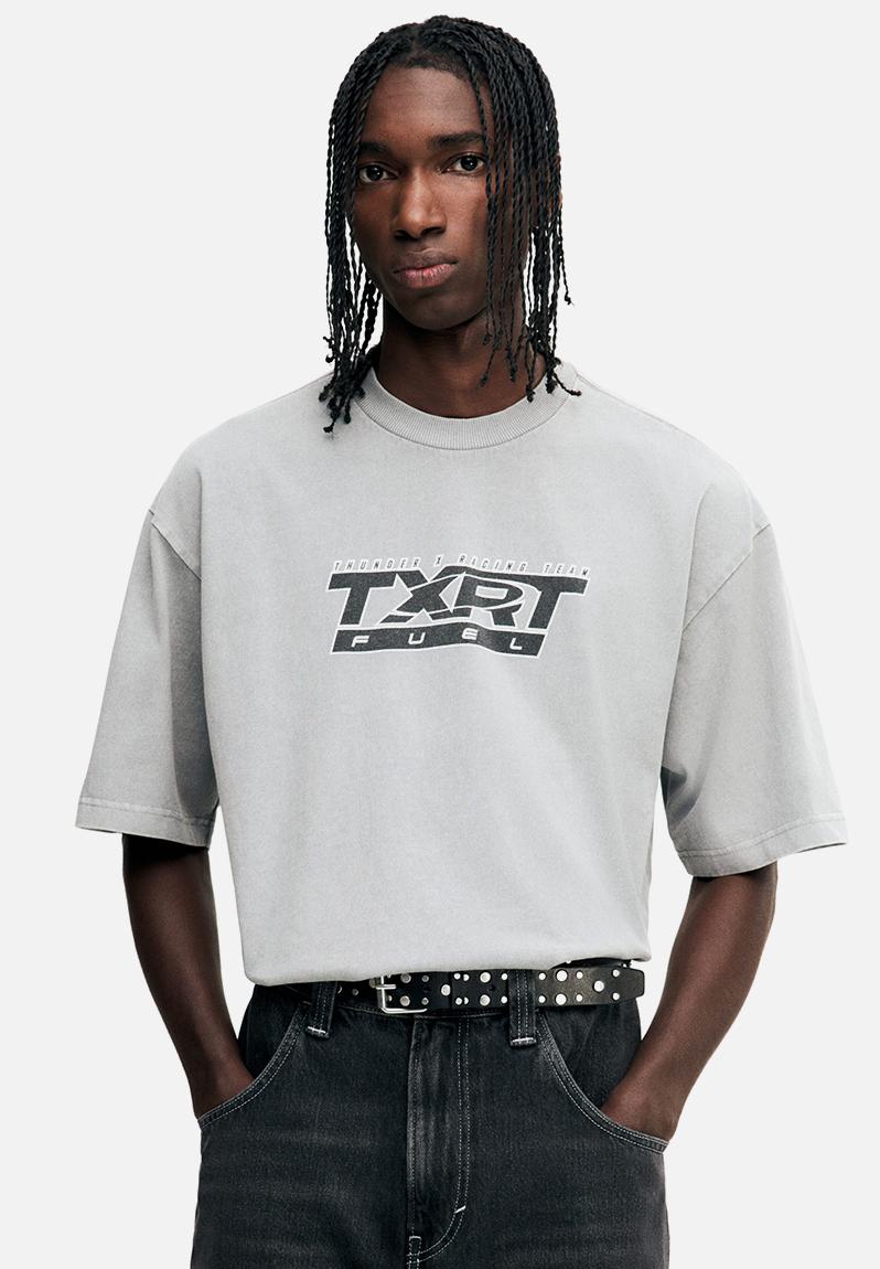 Loose fit washed t-shirt - grey/txrt - 1309725002
