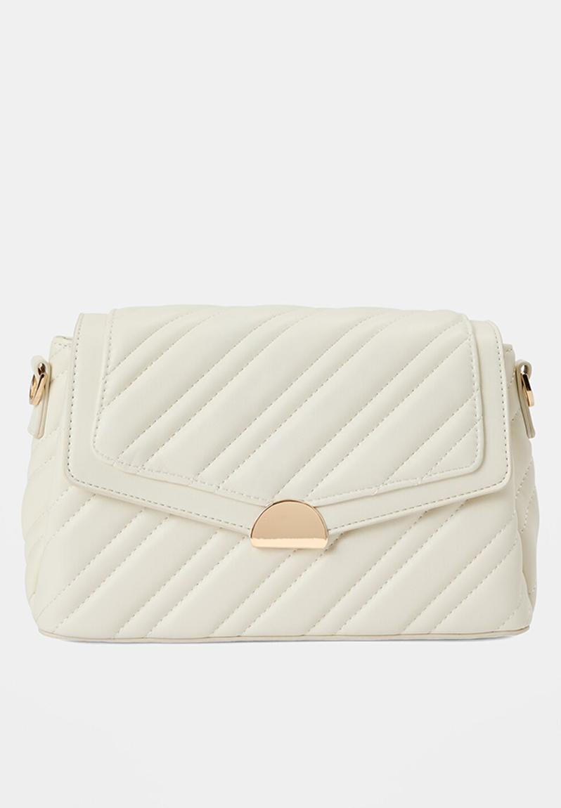 Madeline Medium Quilt Shoulder Bag In Ivory