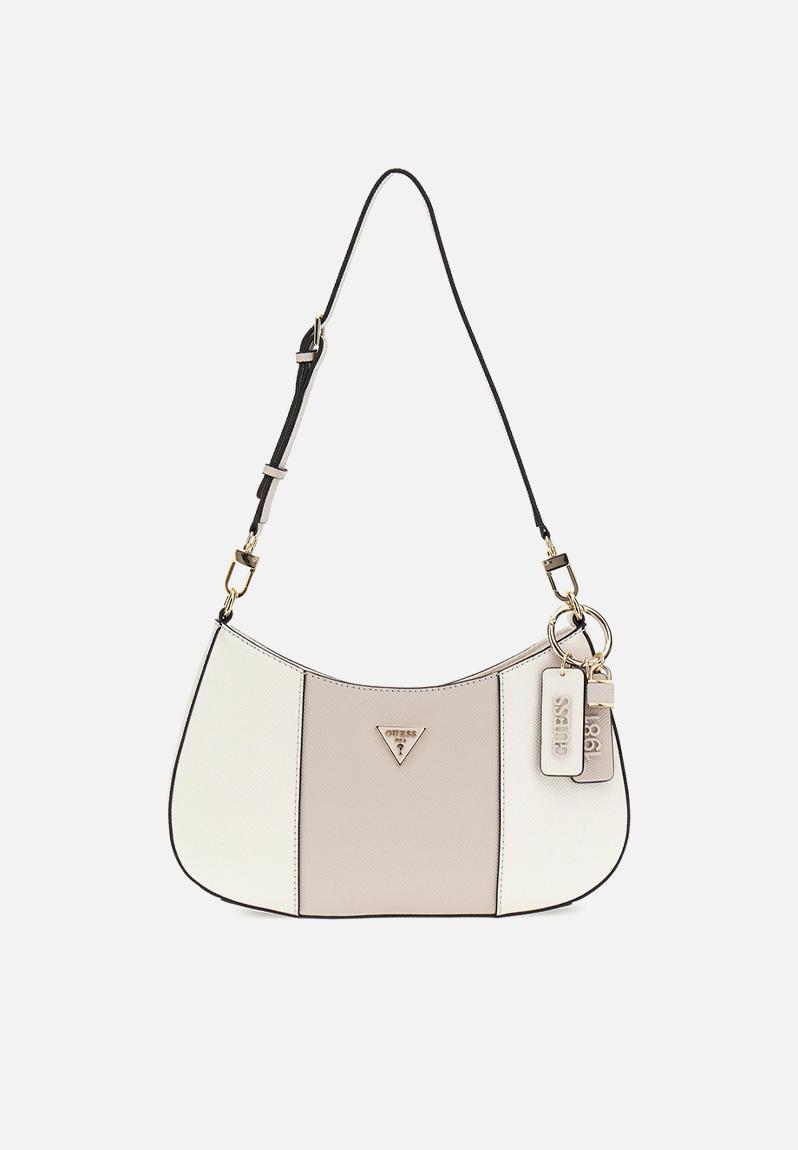 Noelle Top Zip Shoulder Bag-Off White/Taupe