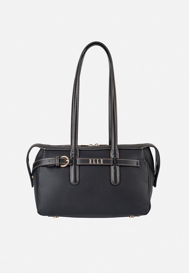 Belt Buckle Boston Bag - Black