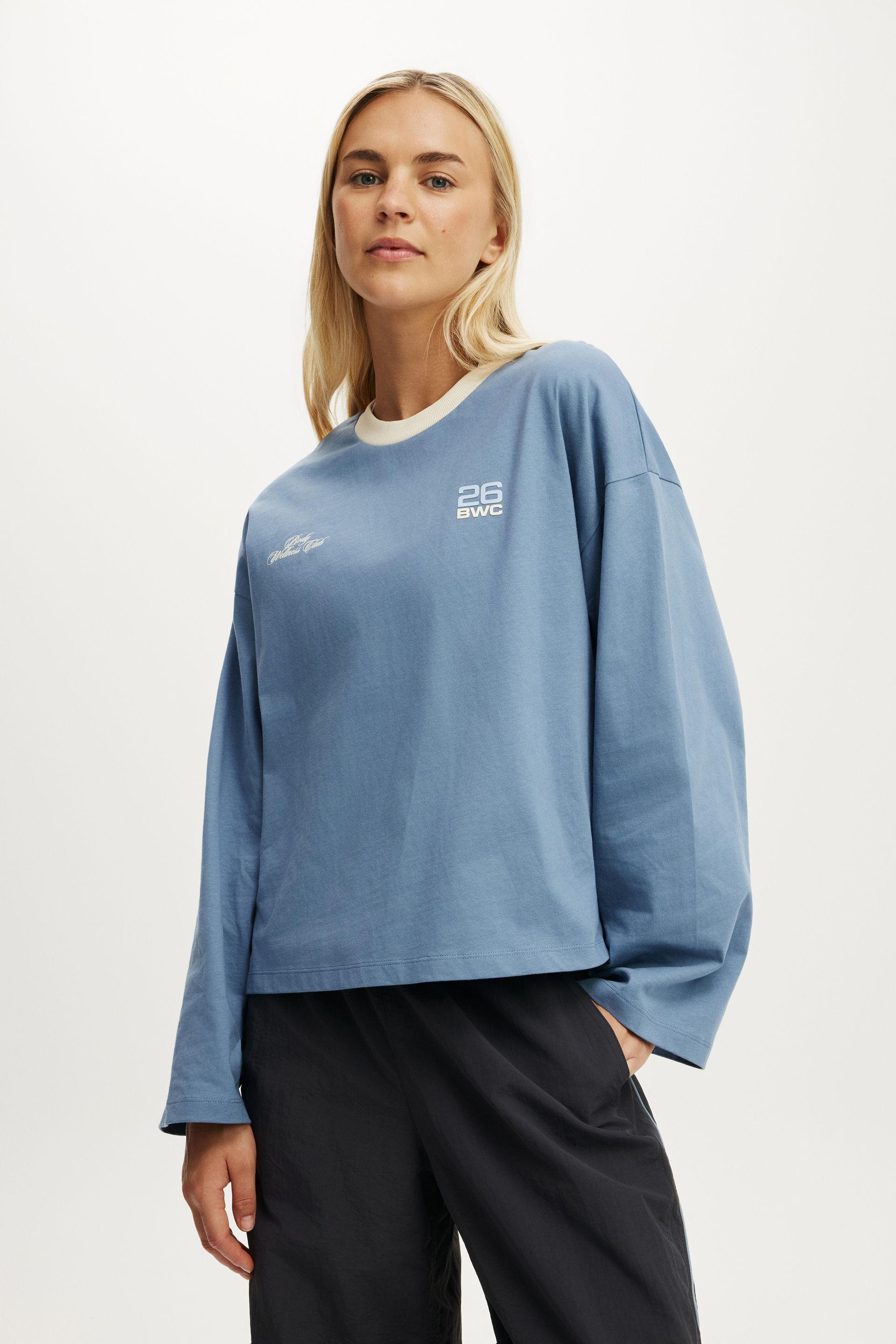 Long Sleeve Boxy Graphic Crew - Infinty Blue/Bwc