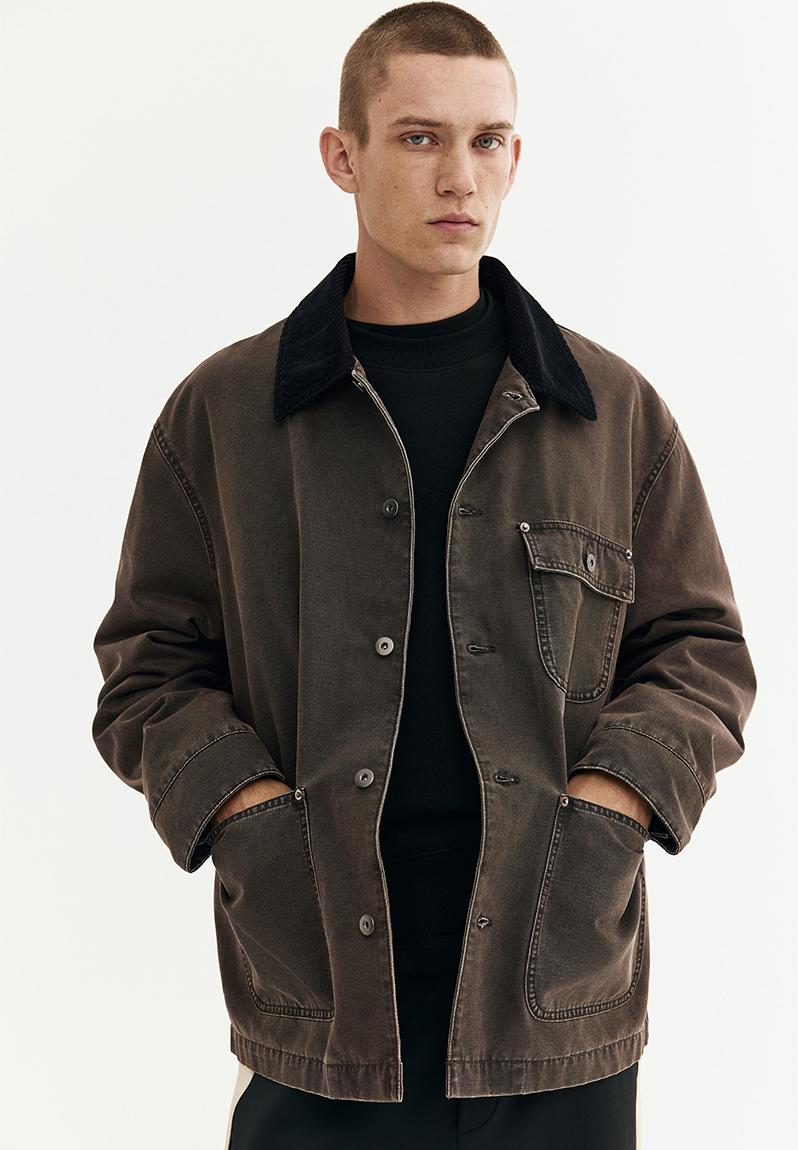 Cotton canvas jacket - dark grey - 1296098001