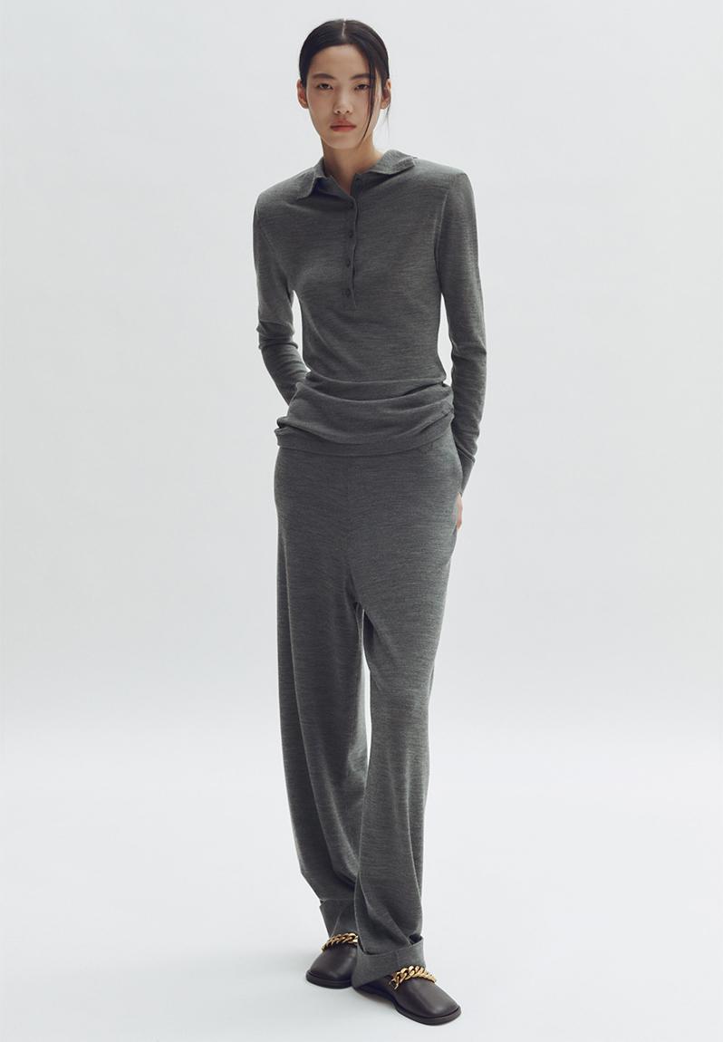 STELLA MCCARTNEY  メリノウールポロシャツ XS Stella McCartney H&M: Merino wool polo shirt - dark grey marl