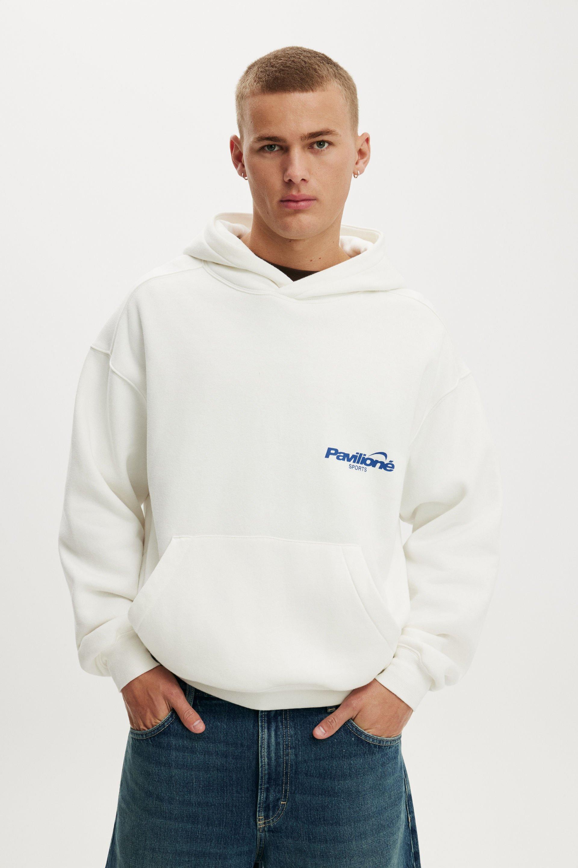Box Fit Graphic Hoodie - Vintage White / Pavilione