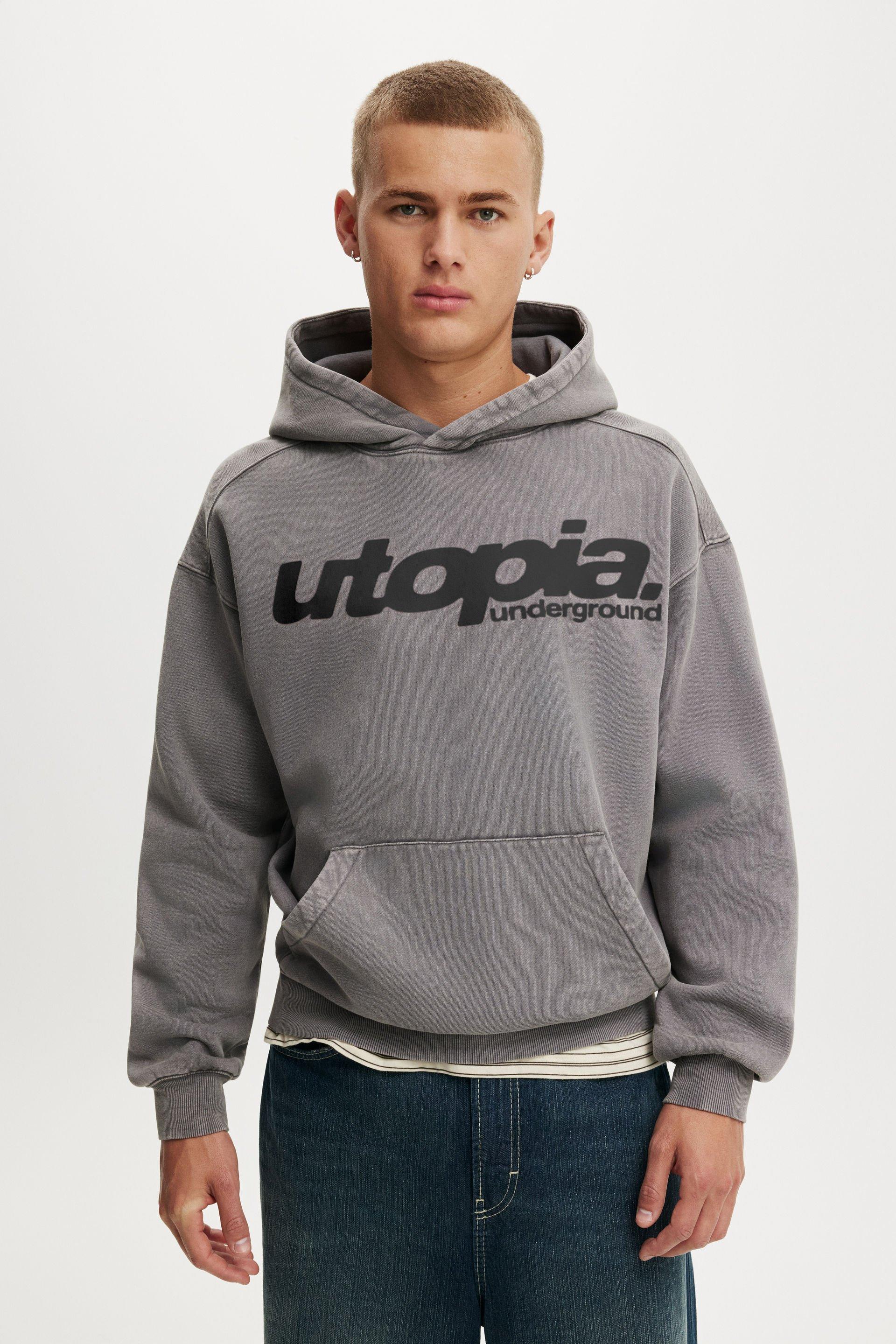 トップス Penultimate Pillow Stuffing Hoodie Box Fit Graphic Hoodie - Slate Stone / Utopia
