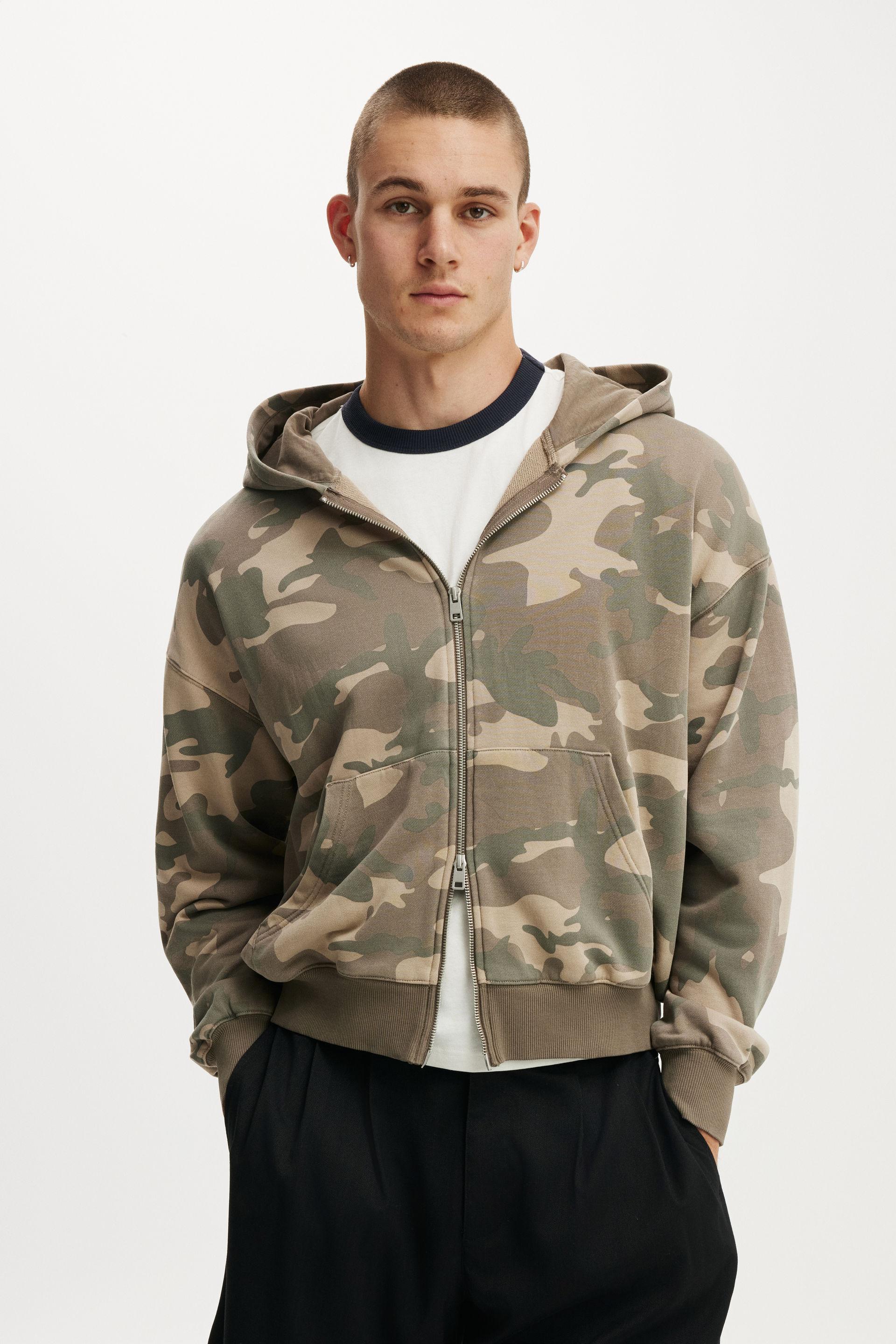 スカジャン　Freesize ( Big ) Zip Up Hoodie - Jungle Camo Wash