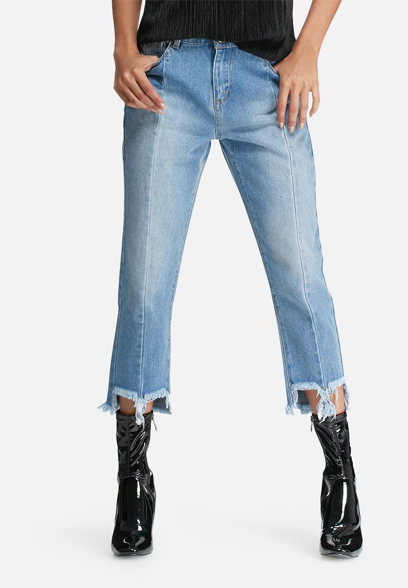 Reconstructed jeans with frayed hems - blue Daisy Street Jeans ...
