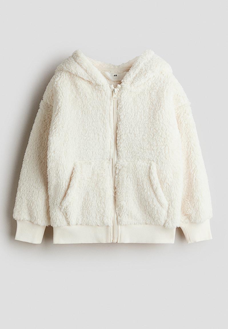 Teddy zip-through hoodie - cream - 1331885001