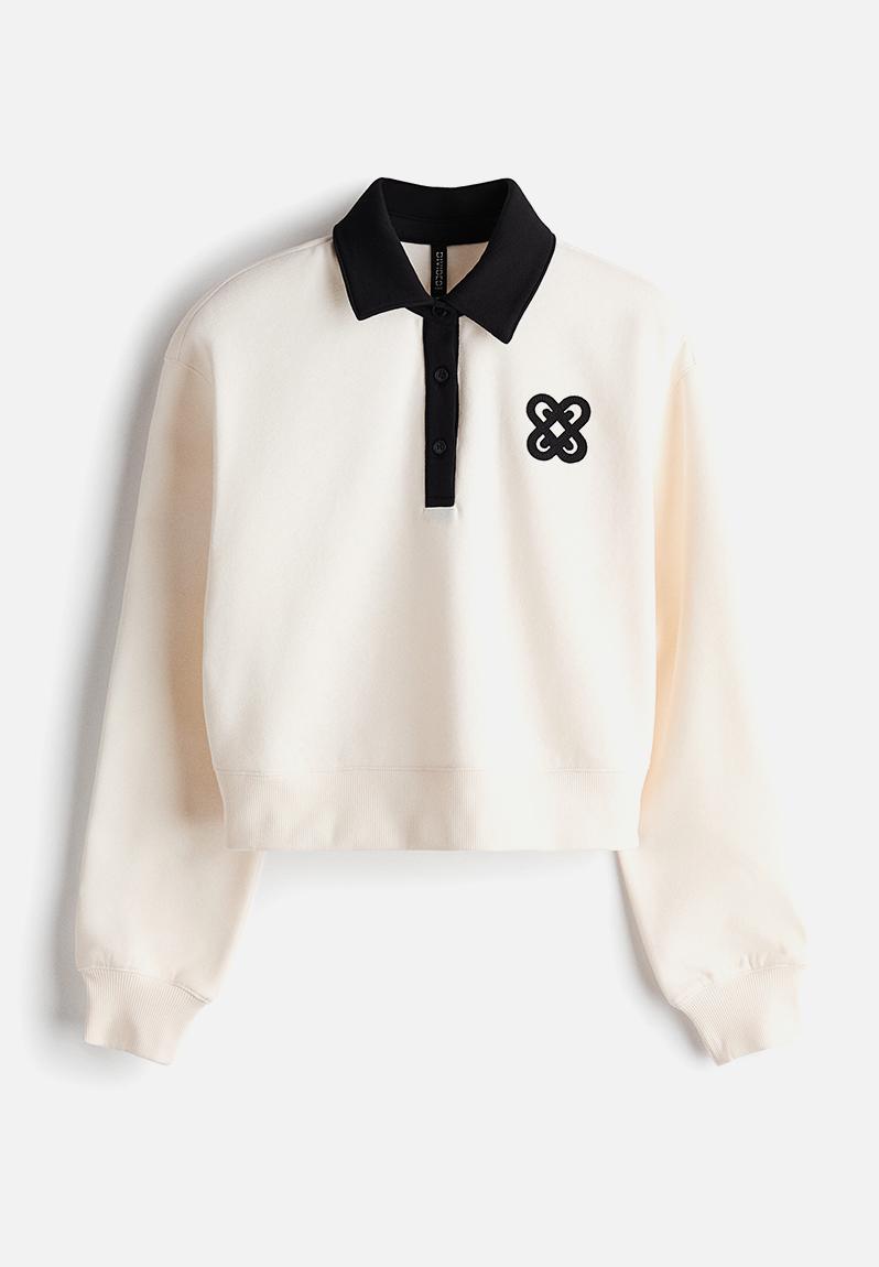 Appliqu?d rugby shirt - cream/black - 1337953002