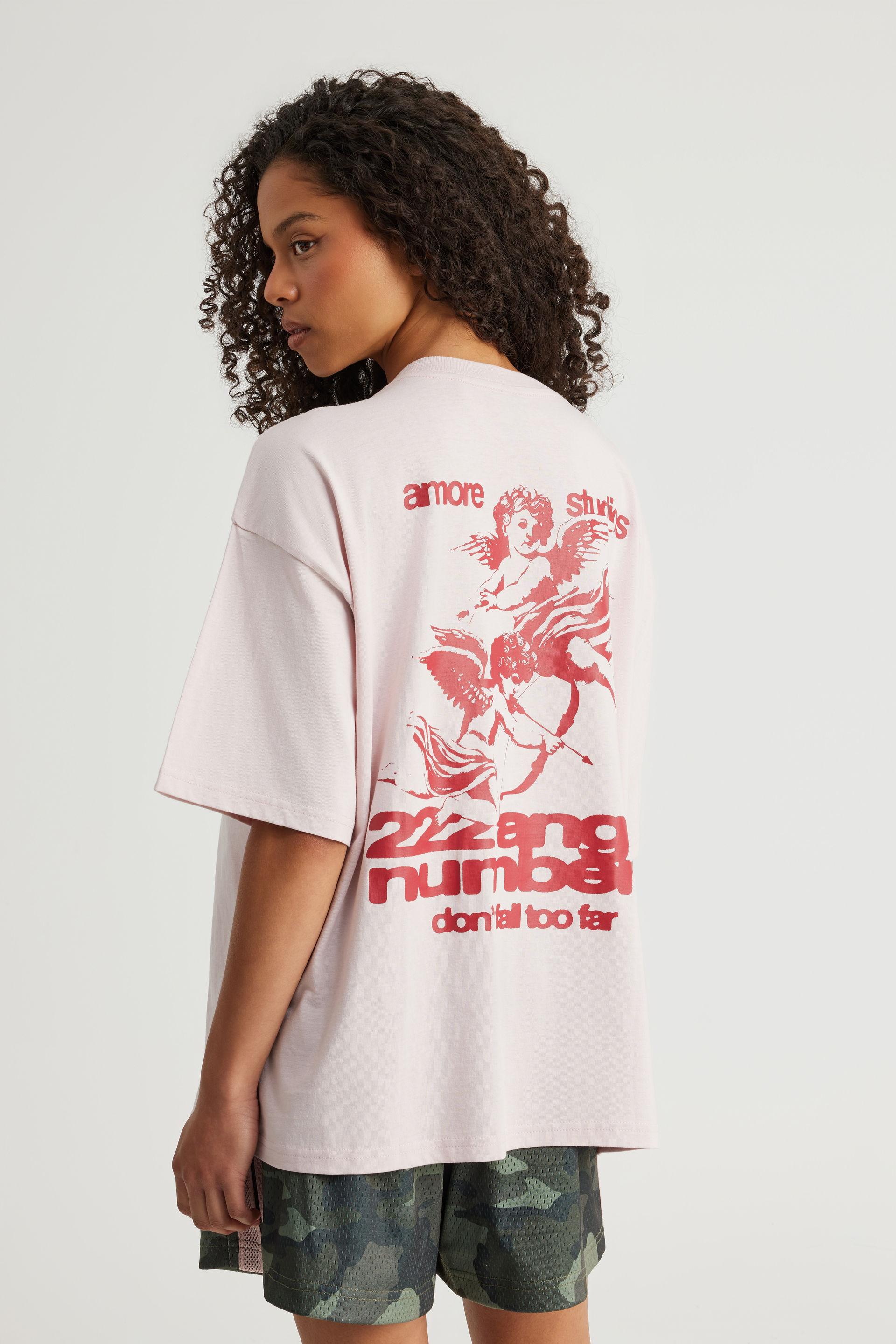 Oversized Graphic Tee - Pink Dust/Amore Angels