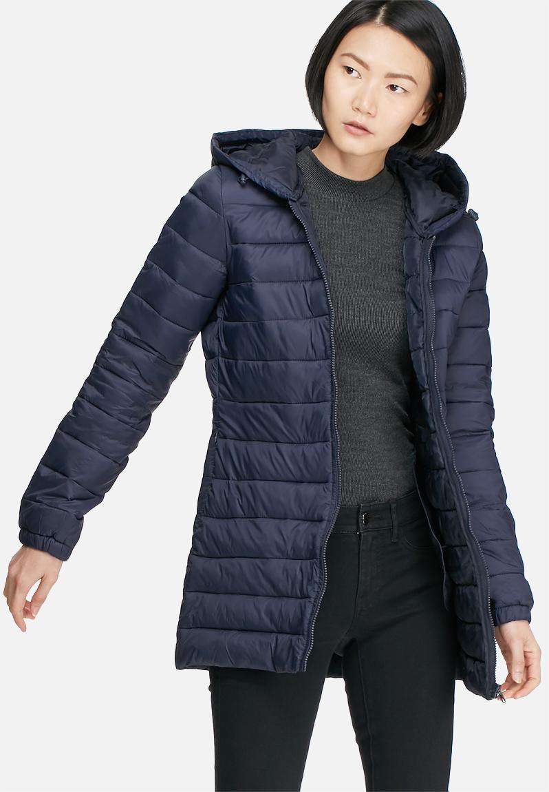 Mash quilted nylon long coat - sky captain Jacqueline de Yong Jackets ...