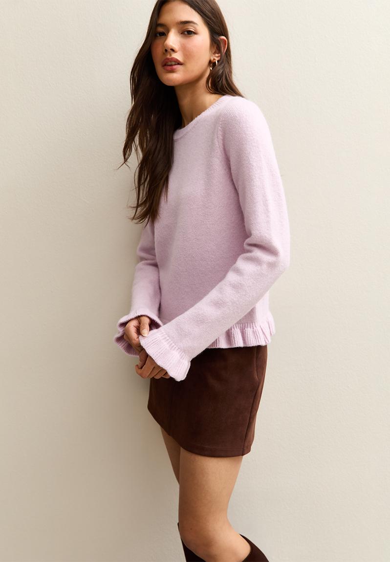 Ruffle jumper - lt pink