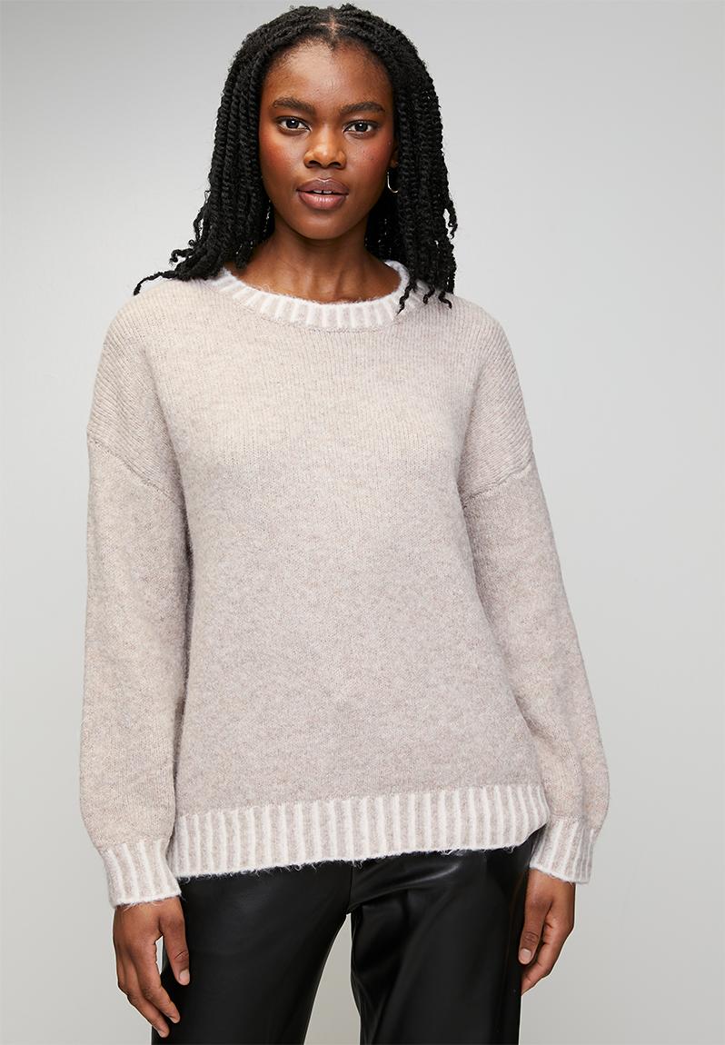 L/S Easy Wearing Melange Sweater - Cement