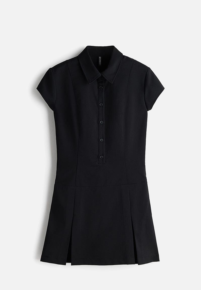 Twill polo dress - black - 1337960002