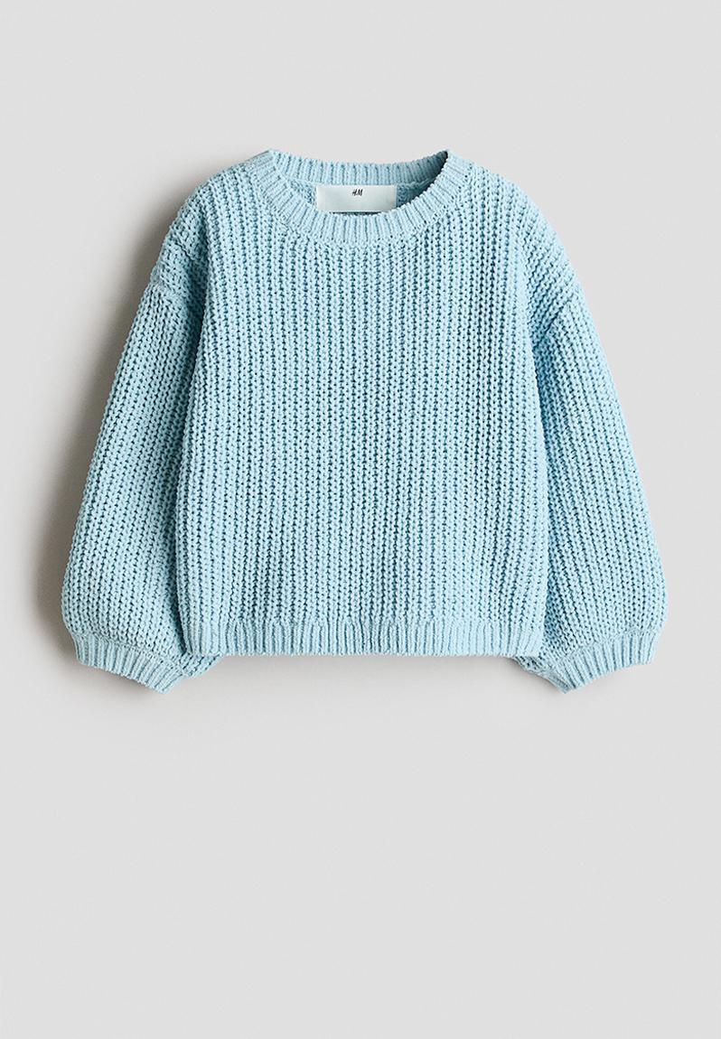 Patent-knit chenille jumper - light turquoise - 1342824001