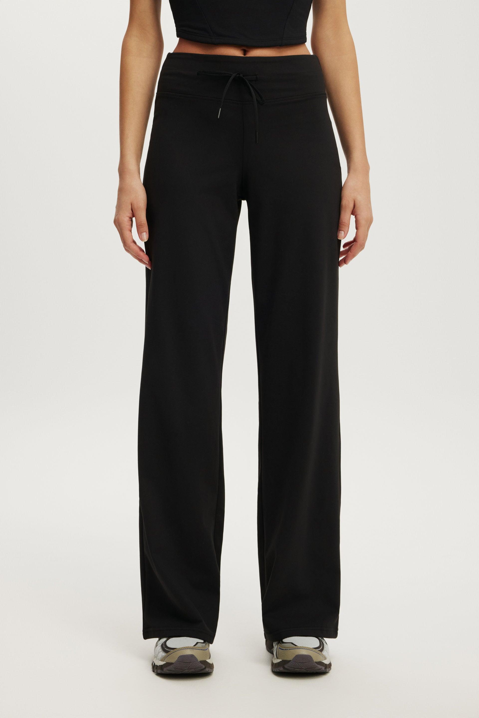Ultra Soft Tie Front Wide Leg Pant - Black 1