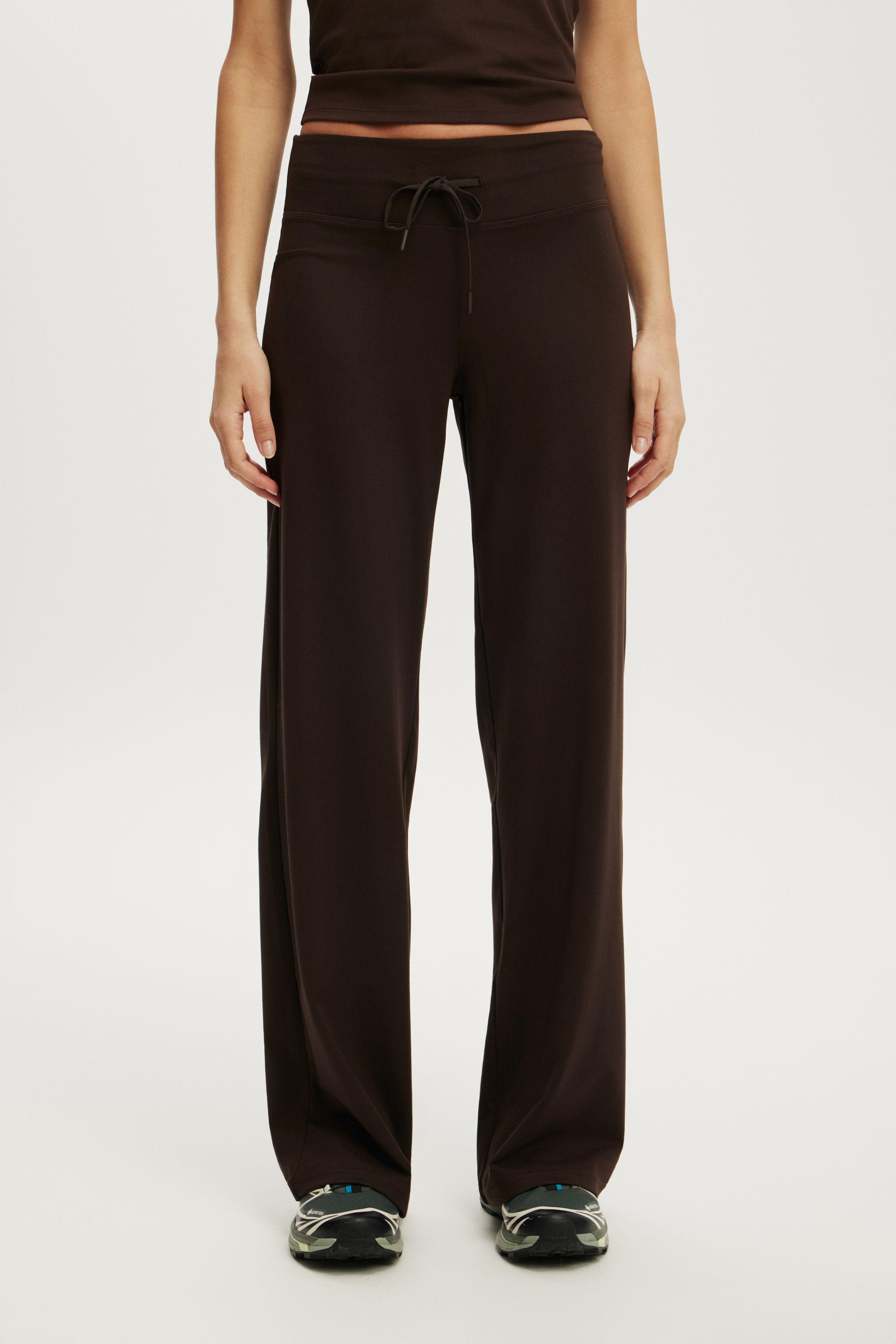 パンツ bajra UNISEX FRONT FLAP STRETCH PANTS Ultra Soft Tie Front Wide Leg Pant - French Roast 1