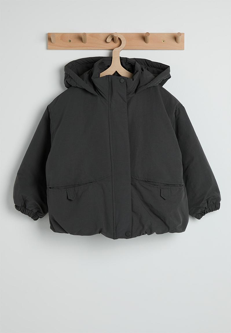 Hooded padded jacket - gunmetal