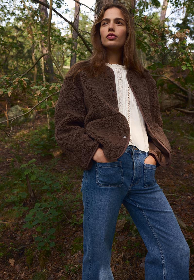 オルビウム　リネン　ジャケット　ダークブラウン 48 Teddy jacket - brown - 1294648004