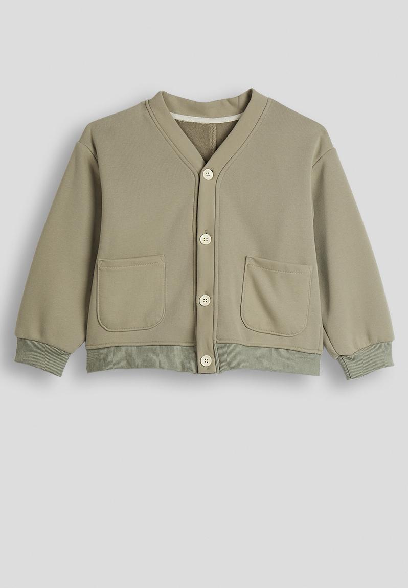 Cardigan-style sweatshirt - sage