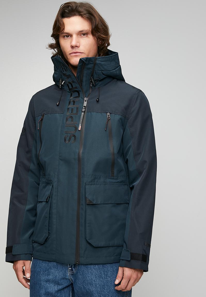 Colour Block Windbreaker Jkt - Blue Graphite