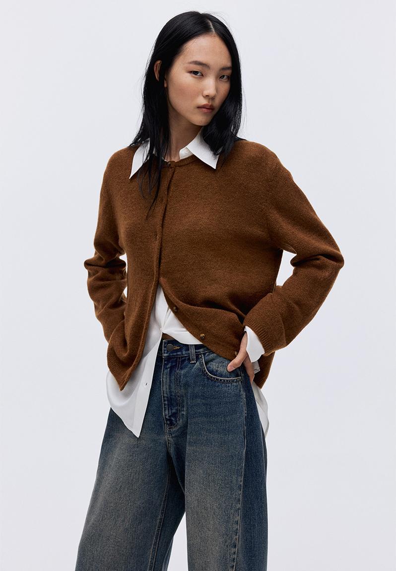 Loose-fit cardigan - brown - 1239431025