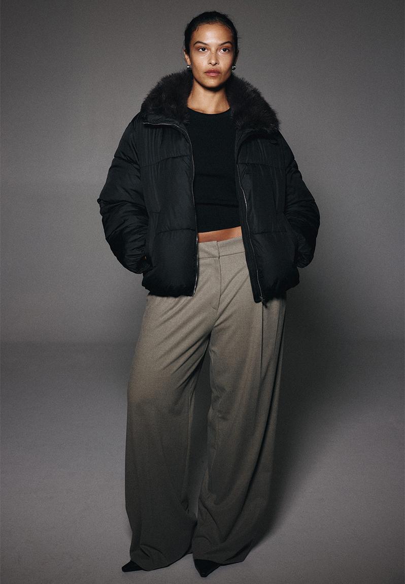 Oversized puffer jacket - black - 1282366001