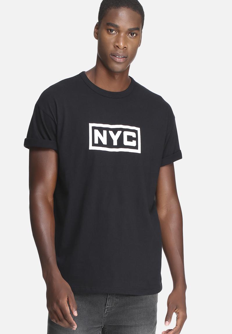 Oversized boxy tshirt with NYC print - black basicthread T-Shirts ...