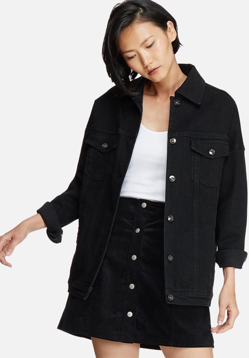 Tia oversized denim jacket - black dailyfriday Jackets | Superbalist.com