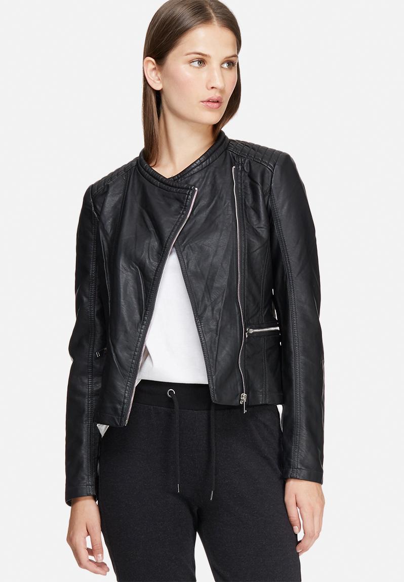 Anika faux leather biker jacket - Black Jacqueline de Yong Jackets ...